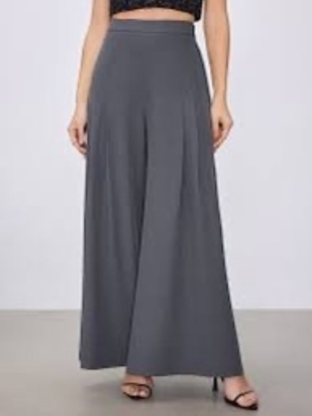 NWOT Cider Grey Pleated Wide Leg Trousers Pants Size 1XL